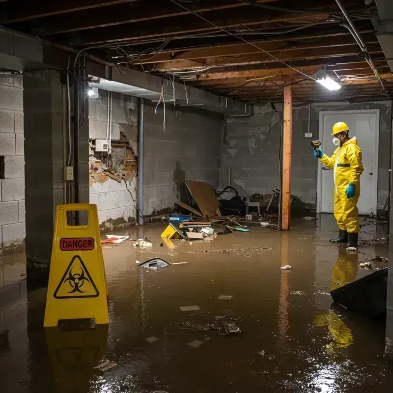 Flooded Basement Electrical Hazard in McKee, KY Property